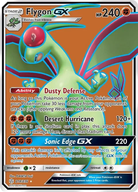 Flygon GX Full Art #218/236 Holofoil Pokémon card from SM - Cosmic Eclipse