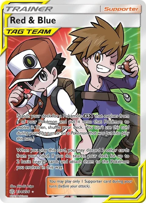 Red & Blue Full Art #234/236 Holofoil Pokémon card from SM - Cosmic Eclipse