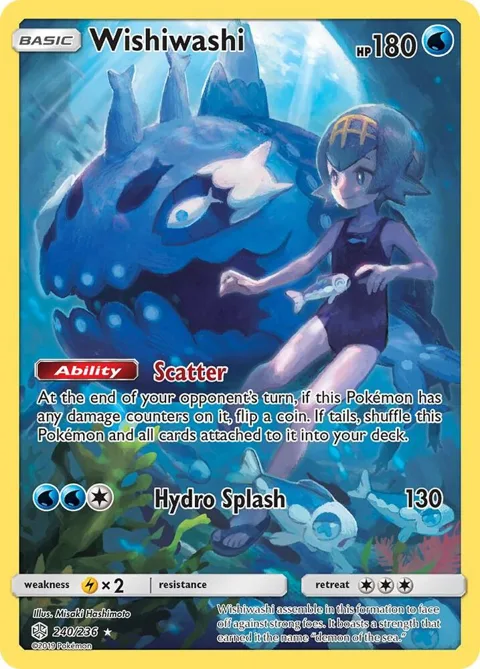 Wishiwashi Secret Rare #240/236 Holofoil Pokémon card from SM - Cosmic Eclipse