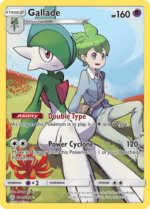 Gallade Secret Rare #244/236 Holofoil Pokémon card from SM - Cosmic Eclipse