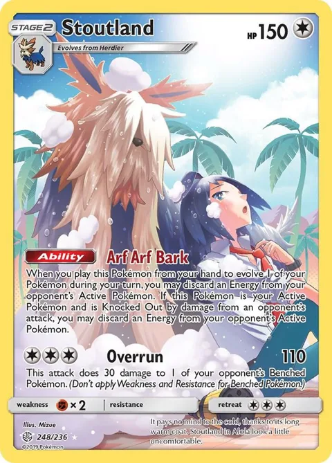 Stoutland Secret Rare #248/236 Holofoil Pokémon card from SM - Cosmic Eclipse