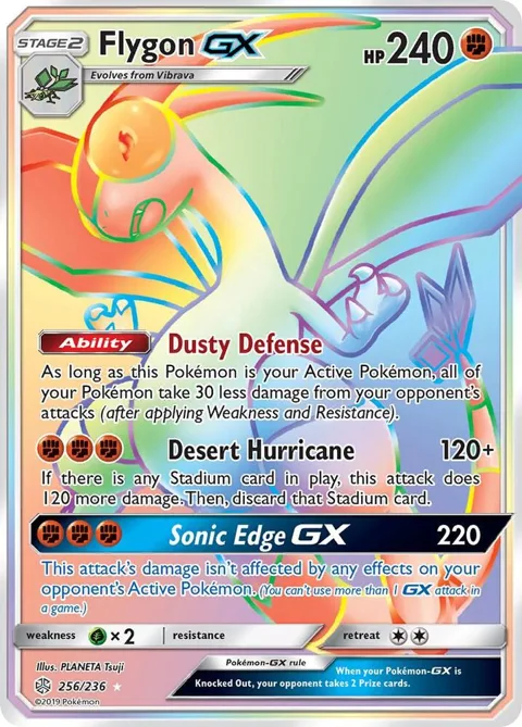 Flygon GX Secret Rare #256/236 Holofoil Pokémon card from SM - Cosmic Eclipse