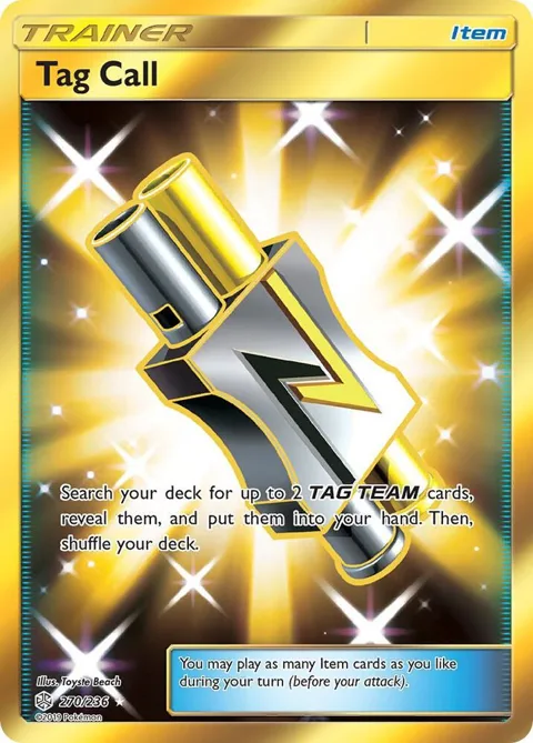 Tag Call Secret Rare #270/236 Holofoil Pokémon card from SM - Cosmic Eclipse