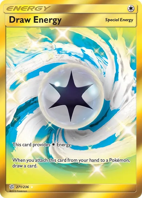 Draw Energy Secret Rare #271/236 Holofoil Pokémon card from SM - Cosmic Eclipse