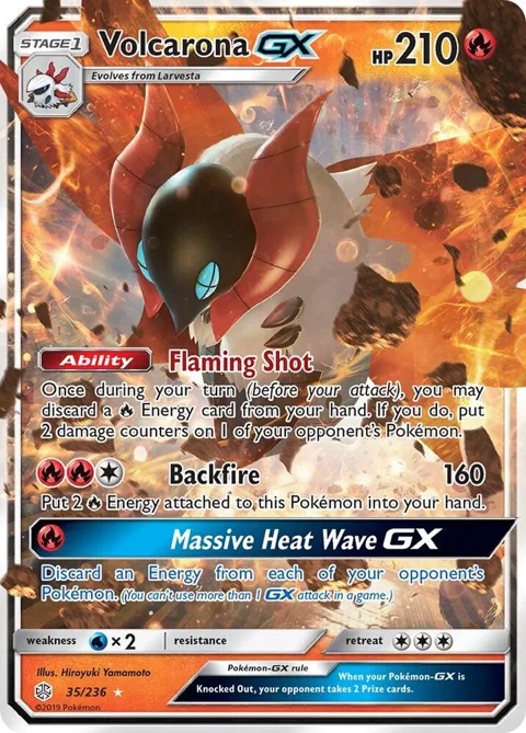 Volcarona GX #35/236 Holofoil Pokémon card from SM - Cosmic Eclipse