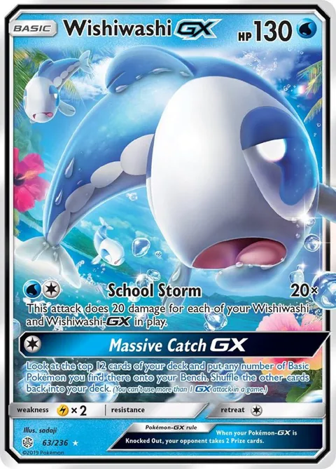 Wishiwashi GX #63/236 Holofoil Pokémon card from SM - Cosmic Eclipse