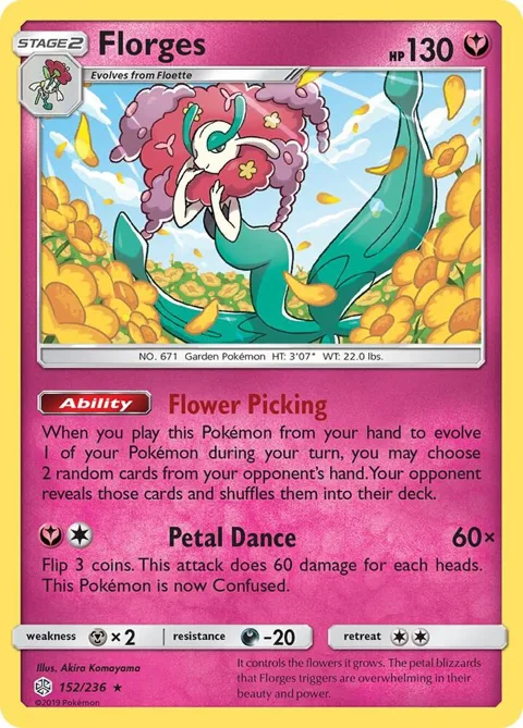 Florges #152/236 Reverse Holofoil Pokémon card from SM - Cosmic Eclipse