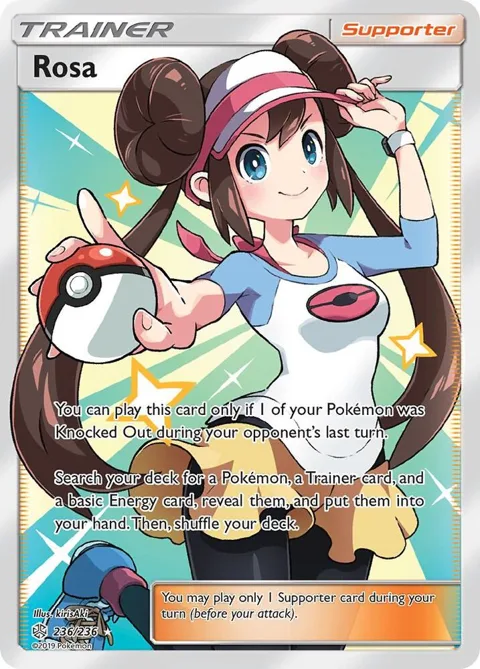 Rosa Full Art #236/236 Holofoil Pokémon card from SM - Cosmic Eclipse