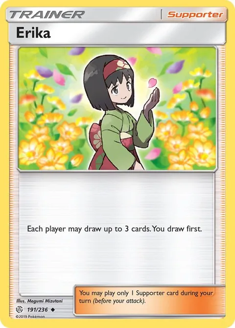 Erika #191/236 Reverse Holofoil Pokémon card from SM - Cosmic Eclipse