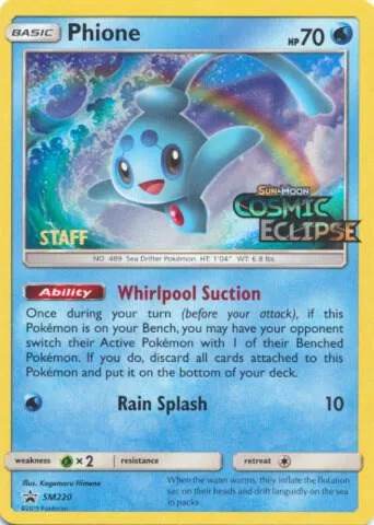 Phione - SM220 Prerelease [Staff] #SM220 Holofoil Pokémon card from SM Promos