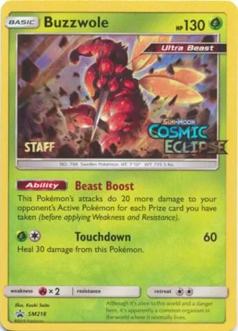 Buzzwole - SM218 Prerelease [Staff] #SM218 Holofoil Pokémon card from SM Promos