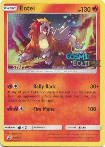 Entei - SM219 Prerelease [Staff] #SM219 Holofoil Pokémon card from SM Promos