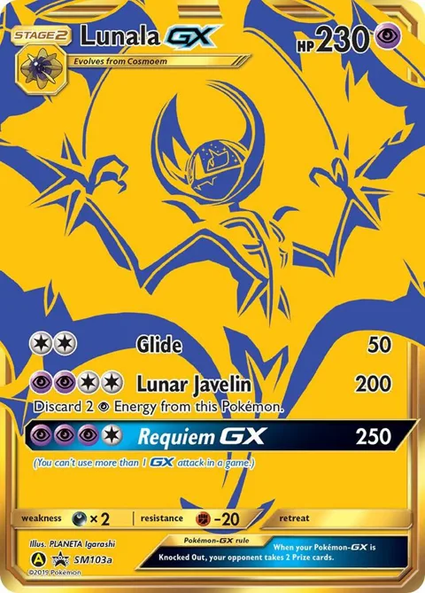 Lunala GX #SM103a Holofoil Pokémon card from SM Promos