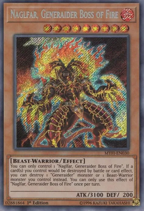 Naglfar, Generaider Boss of Fire MYFI-EN030 Yu-Gi-Oh card from Mystic Fighters