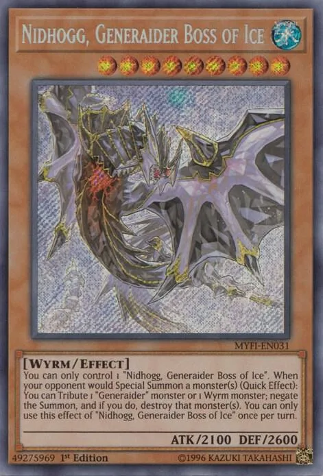 Nidhogg, Generaider Boss of Ice MYFI-EN031 Yu-Gi-Oh card from Mystic Fighters