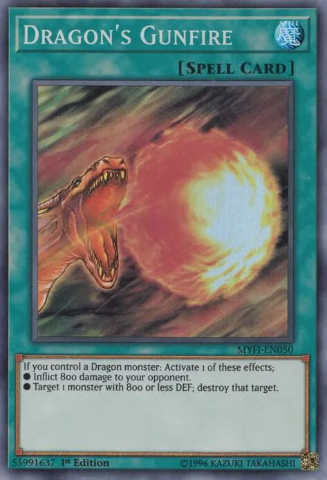 Dragon's Gunfire MYFI-EN050 Yu-Gi-Oh card from Mystic Fighters