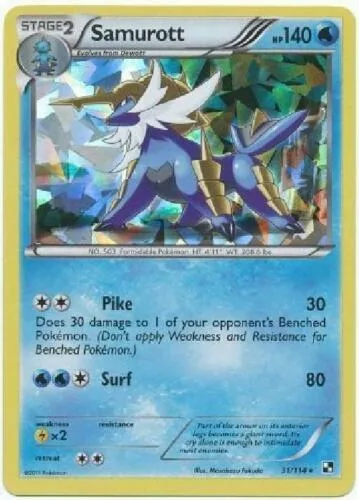 Samurott - 31/114 Cracked Ice Holo #031/114 Holofoil Pokémon card from Deck Exclusives