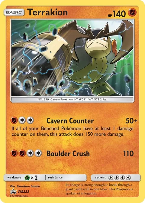 Terrakion #SM223 Holofoil Pokémon card from SM Promos