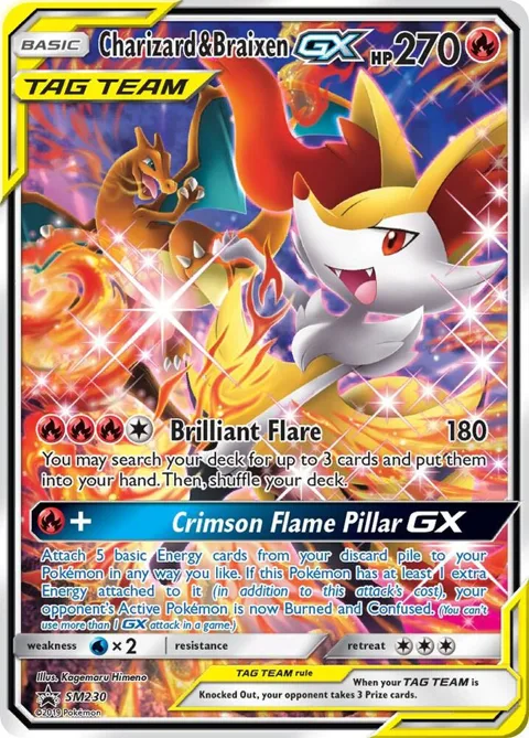 Charizard & Braixen GX #SM230 Holofoil Pokémon card from SM Promos