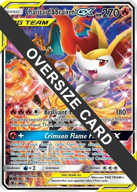 Charizard & Braixen GX - SM230 SM Black Star Promo #SM230 Holofoil Pokémon card from Jumbo Cards