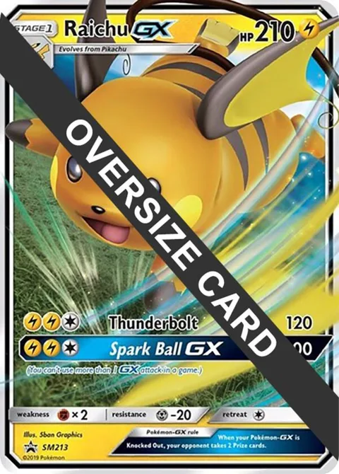 Raichu GX #SM213 Holofoil Pokémon card from Jumbo Cards