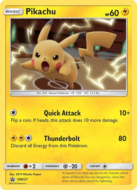 Pikachu #SM227 Holofoil Pokémon card from SM Promos