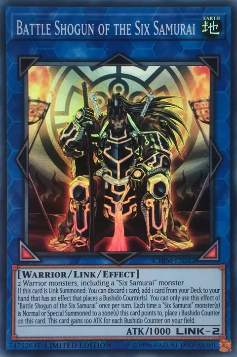 Battle Shogun of the Six Samurai CHIM-ENSE2 Yu-Gi-Oh card from Chaos Impact