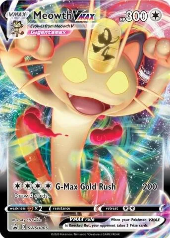 Meowth VMAX #SWSH005 Holofoil Pokémon card from Sword & Shield Promo Cards