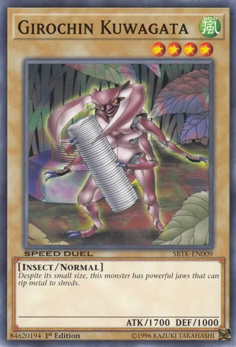 Girochin Kuwagata SBTK-EN009 Yu-Gi-Oh card from Speed Duel: Trials of the Kingdom