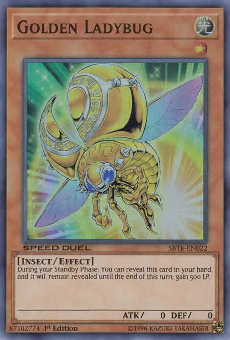 Golden Ladybug SBTK-EN022 Yu-Gi-Oh card from Speed Duel: Trials of the Kingdom