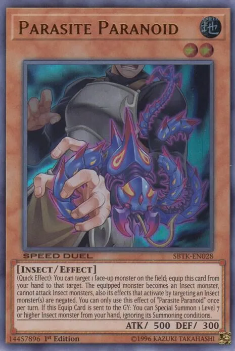 Parasite Paranoid SBTK-EN028 Yu-Gi-Oh card from Speed Duel: Trials of the Kingdom