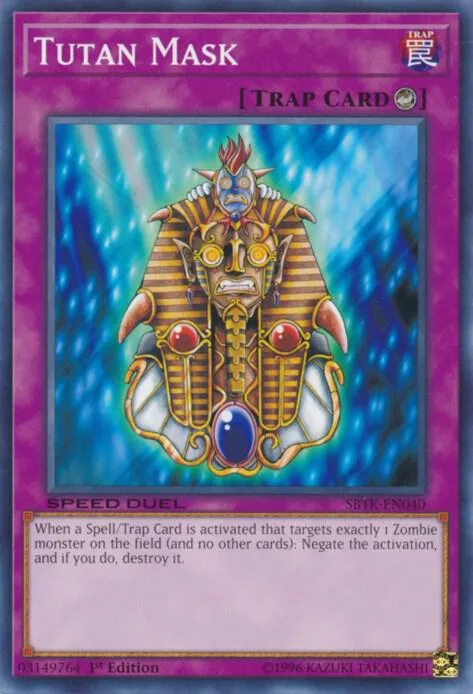 Tutan Mask SBTK-EN040 Yu-Gi-Oh card from Speed Duel: Trials of the Kingdom