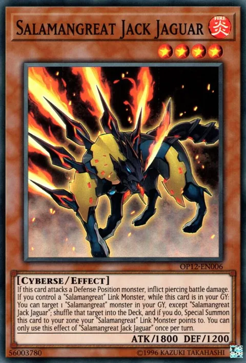 Salamangreat Jack Jaguar OP12-EN006 Yu-Gi-Oh card from OTS Tournament Pack 12