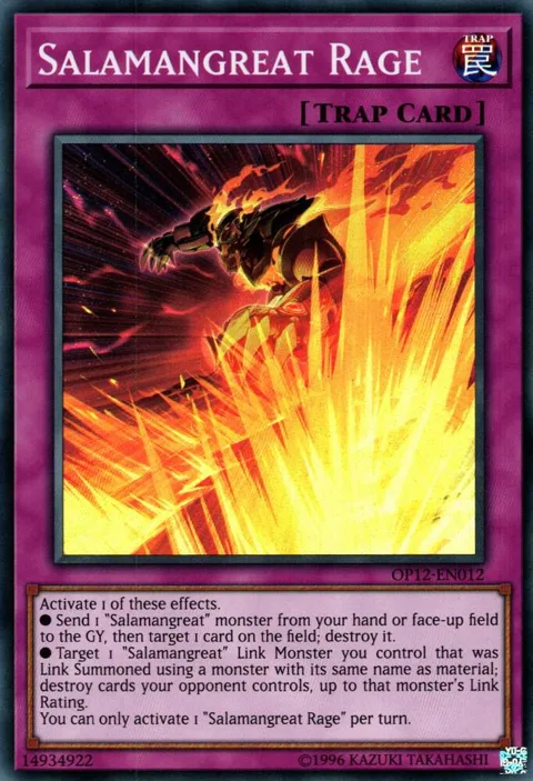 Salamangreat Rage OP12-EN012 Yu-Gi-Oh card from OTS Tournament Pack 12