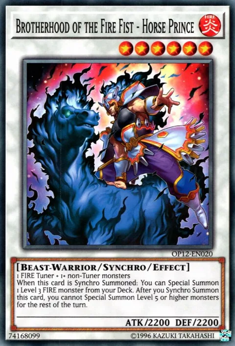 Brotherhood of the Fire Fist - Horse Prince OP12-EN020 Yu-Gi-Oh card from OTS Tournament Pack 12