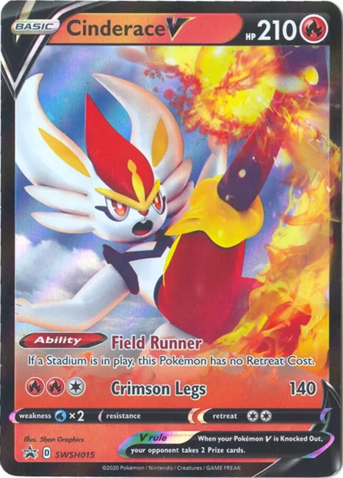 Cinderace V #SWSH015 Holofoil Pokémon card from Sword & Shield Promo Cards