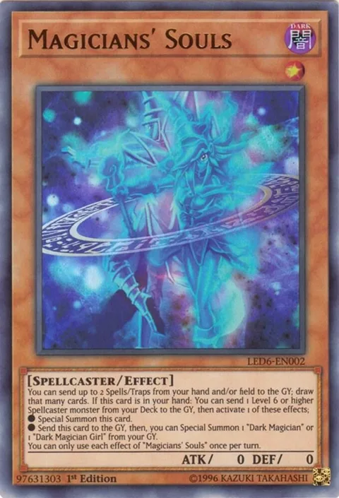 Magicians' Souls LED6-EN002 1st Edition Yu-Gi-Oh card from Legendary Duelists: Magical Hero