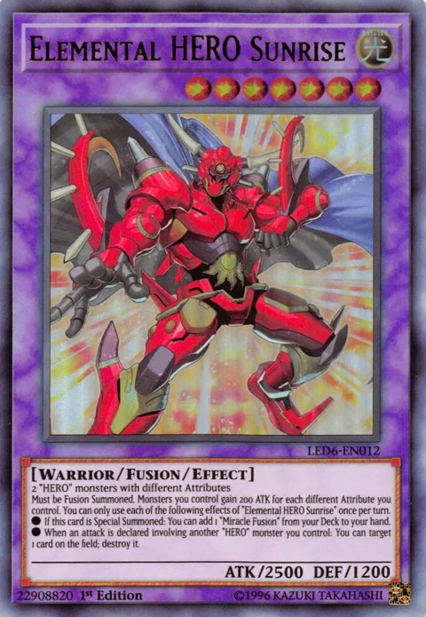 Elemental HERO Sunrise LED6-EN012 Unlimited Yu-Gi-Oh card from Legendary Duelists: Magical Hero