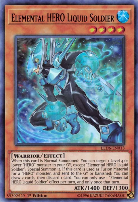 Elemental HERO Liquid Soldier LED6-EN013 Unlimited Yu-Gi-Oh card from Legendary Duelists: Magical Hero