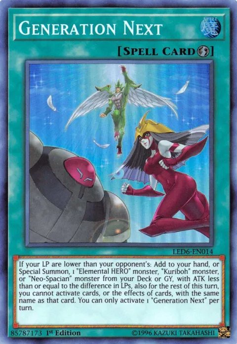 Generation Next LED6-EN014 1st Edition Yu-Gi-Oh card from Legendary Duelists: Magical Hero