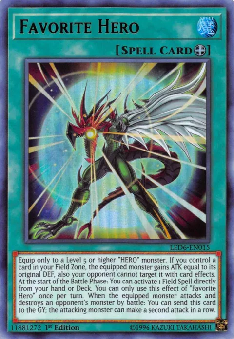 Favorite Hero LED6-EN015 Yu-Gi-Oh card from Legendary Duelists: Magical Hero