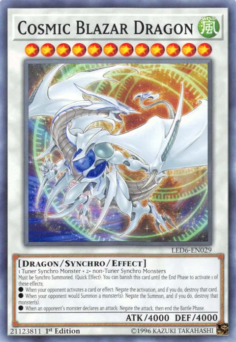 Cosmic Blazar Dragon LED6-EN029 1st Edition Yu-Gi-Oh card from Legendary Duelists: Magical Hero
