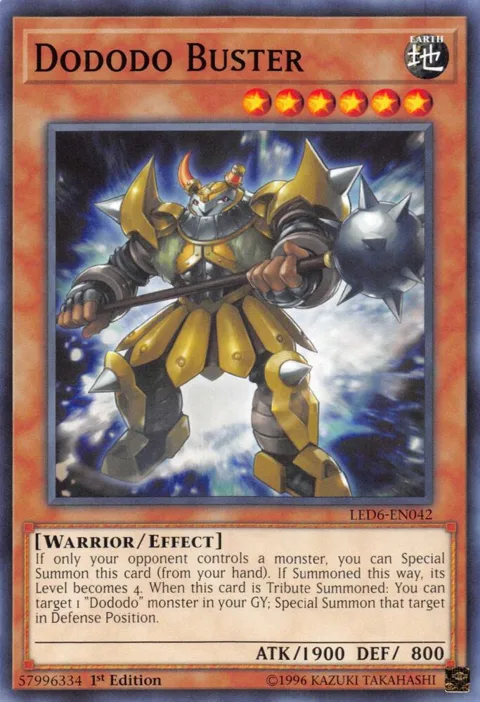 Dododo Buster LED6-EN042 Yu-Gi-Oh card from Legendary Duelists: Magical Hero