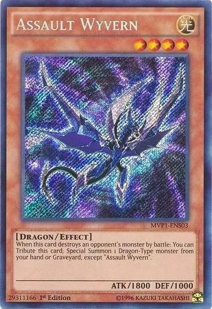 Assault Wyvern MVP1-ENS03 Yu-Gi-Oh card from The Dark Side of Dimensions Movie Pack: Secret Edition