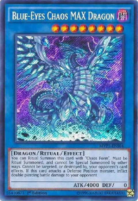 Blue-Eyes Chaos MAX Dragon MVP1-ENS04 Yu-Gi-Oh card from The Dark Side of Dimensions Movie Pack: Secret Edition