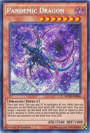 Pandemic Dragon MVP1-ENS06 Yu-Gi-Oh card from The Dark Side of Dimensions Movie Pack: Secret Edition