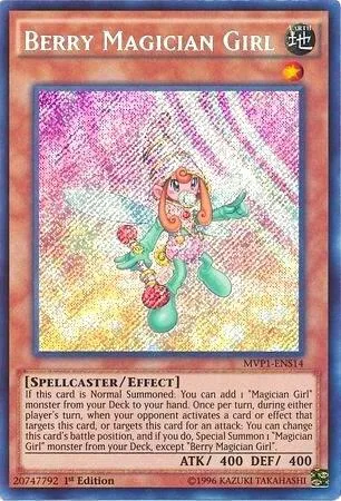 Berry Magician Girl MVP1-ENS14 Yu-Gi-Oh card from The Dark Side of Dimensions Movie Pack: Secret Edition