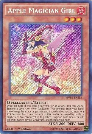 Apple Magician Girl MVP1-ENS15 Yu-Gi-Oh card from The Dark Side of Dimensions Movie Pack: Secret Edition