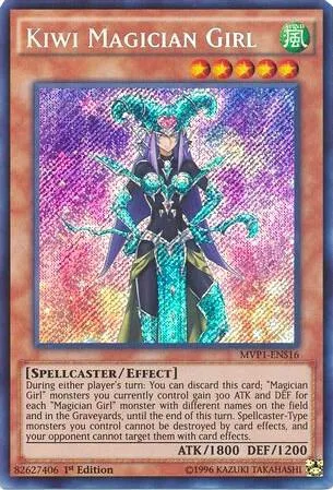Kiwi Magician Girl MVP1-ENS16 Yu-Gi-Oh card from The Dark Side of Dimensions Movie Pack: Secret Edition