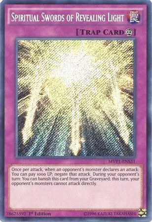 Spiritual Swords of Revealing Light MVP1-ENS31 Yu-Gi-Oh card from The Dark Side of Dimensions Movie Pack: Secret Edition